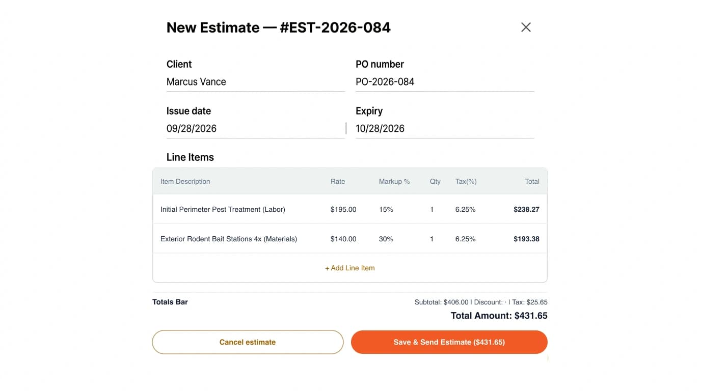 Estimates with your own services
